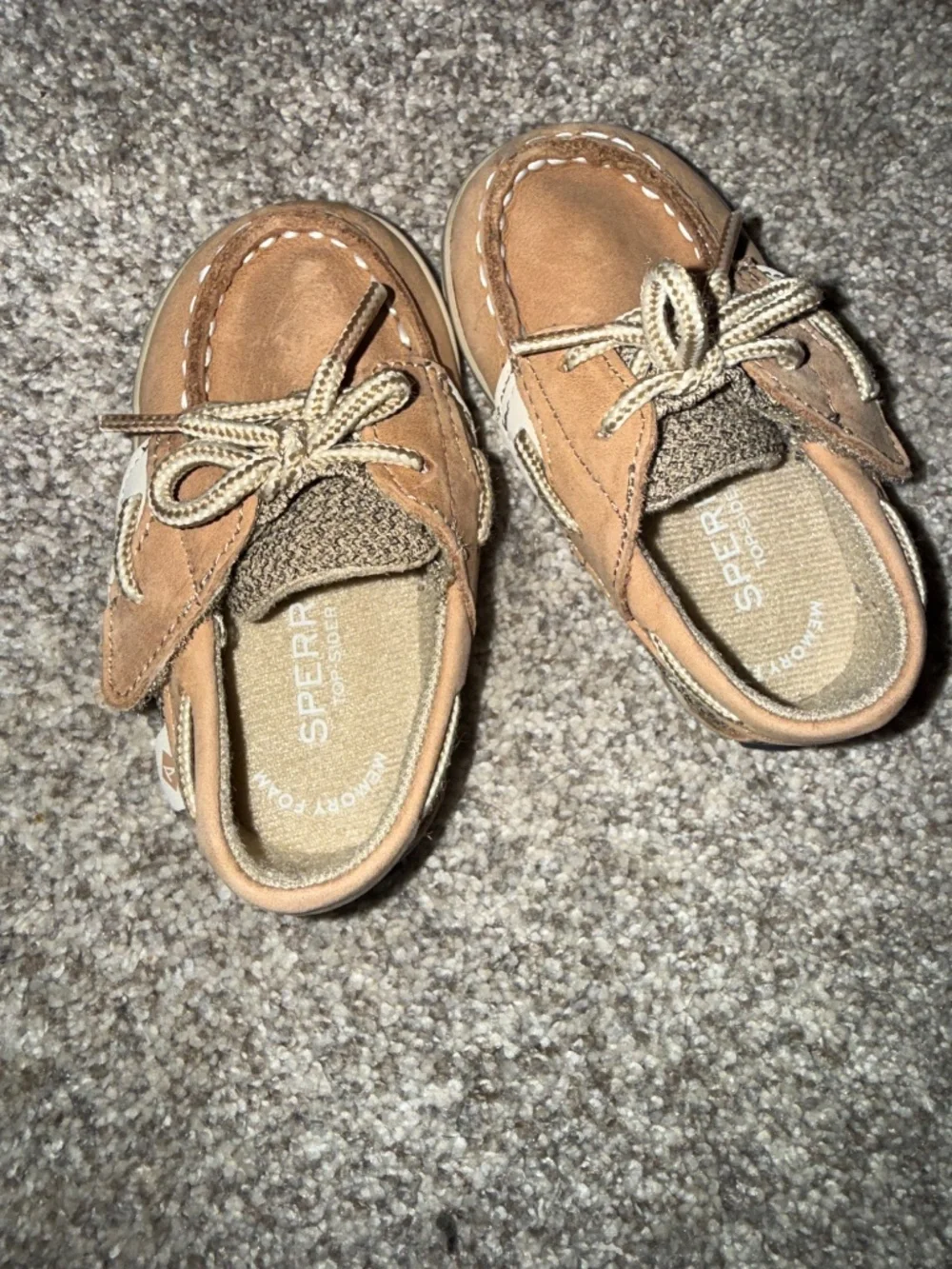Sperry Top-Sider Bluefish Crib Jr Toddler Brown Leather Boat Shoes Size 3M